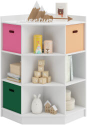 TEMPO KONDELA Sarokpolc, fehér, LUIGE - smartbutor