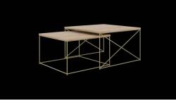 ADRK Licco 2in1 dohányzóasztal, Arany, Artisan - mindigbutor