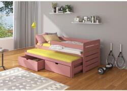 ADRK Dupla ágy korláttal TOMI 200x90, Rózsaszín - mindigbutor