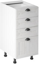 TEMPO KONDELA Alsószekrény négy fiókkal D40S4, fehér/sosna andersen, PROVANCE - smartbutor