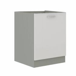 TEMPO KONDELA Alsó szekrény, fehér magas fényű fehér, PRADO 60 D 1F ZB - mindigbutor