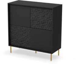 Halmar BULLET KM-2 komód, fekete / arany - mindigbutor