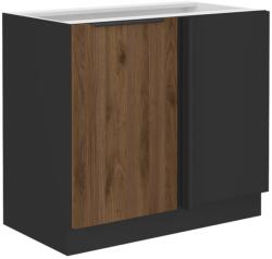 TEMPO KONDELA Alsó szekrény, okapi dió/fekete, MENZO 105 ND 1F BB - mindigbutor