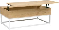 TEMPO KONDELA Dohányzóasztal, tölgy/fehér, LIVINA - mindigbutor