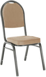 TEMPO KONDELA Szék, egymásba rakható, szövet bézs/keret szürke, JEFF 2 NEW - smartbutor