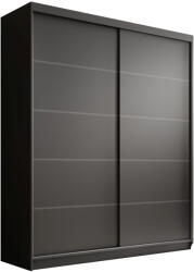ADRK Tolóajtós szekrény Hannah 180, Fekete, Fekete