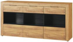 WIPMEB KAMA 47 (komód) tölgy CAMARGUE/fekete - mindigbutor