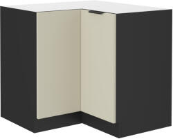 TEMPO KONDELA Alsó sarokszekrény, cashmere/fekete, ARAKA 90x90 DN 2F BB - smartbutor