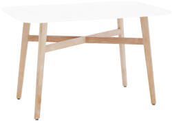 TEMPO KONDELA Étkezőasztal, fehér/természetes fa, 120x80 cm, CYRUS 2 NEW - smartbutor