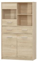 TEMPO KONDELA Vitrin 2D1W1S/80, sonoma tölgyfa, TEYO - mindigbutor