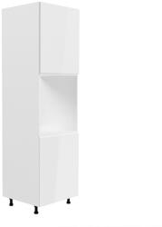 TEMPO KONDELA Élelmiszer szekrény, fehér/fehér extra magasfényű, AURORA D60P - smartbutor