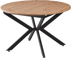 TEMPO KONDELA Kihúzható étkezőasztal, artisan tölgy/fekete, 120x120-160x75 cm, ABERO TYP 2 - smartbutor