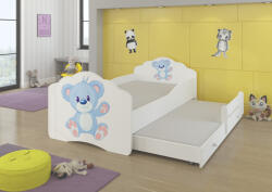 ADRK Kétszemélyes ágy matracokkal CASIMO II BLUE BEAR 160x80, Fehér - smartbutor