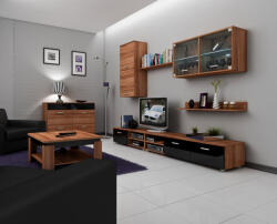 Wipmeble MAGIC szekrénysor fényes fekete/ szilva - smartbutor