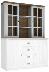 TEMPO KONDELA Felsőszekrény komódhoz, vitrines szekrény, sosna Andersen/tölgy lefkas, PROVANCE - smartbutor