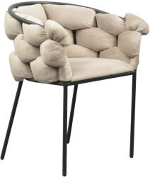 TEMPO KONDELA Étkezőszék, szürkésbarna Taupe Velvet szövet/fekete, DOROTA - smartbutor