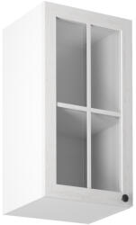 TEMPO KONDELA Felsőszekrény üveggel G40S, balos, fehér/sosna andersen, PROVANCE - smartbutor