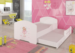 ADRK Dupla ágy matraccal PEPE II LÁNY SZÁRNYAKKAL 160x80, Fehér - smartbutor