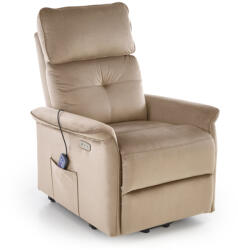 Halmar SEMIR 2 elektromos relax fotel, emelő- és masszázs funkcióval, szín: bézs - smartbutor