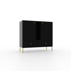 ADRK Tili 2D 2S 2P Komód, Fekete, Fekete - smartbutor