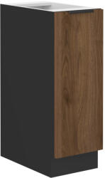 TEMPO KONDELA Alsó szekrény kihúzható kosárral, okapi dió/fekete, MENZO 30 D CARGO BB - smartbutor