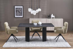 Halmar BOLERO bővíthető étkezőasztal, téglalap alakú, szín: fekete/fekete - smartbutor