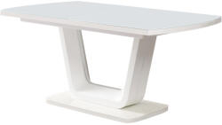 TEMPO KONDELA Kihúzható étkezőasztal, fényes fehér, 160-200x90 cm, OLAV - smartbutor