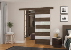 ADRK Fali tolóajtó MILOU 86, Csoki, Fehér Lacobel - smartbutor