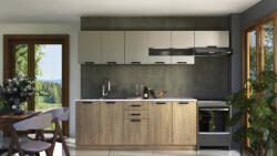 Halmar PERLA 260 blokk konyha, korpusz: cremona tölgy/kasmír, front: cremona tölgy/kasmír - smartbutor