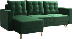 TEMPO KONDELA Kinyitható ülőgarnitúra, zöld, balos, BLEKY ROH - smartbutor