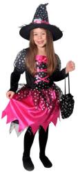 Rappa Costum de vrăjitoare pentru copii roz cu steluțe (S) (RP243521) Costum bal mascat copii