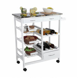 TEMPO KONDELA Zsurkocsi, fehér/márvány, SEMIR - smartbutor