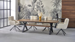 Halmar BARON bővíthető étkezőasztal, téglalap alakú, szín: dió/fekete - smartbutor