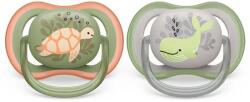 Philips Залъгалки Philips Avent - Ultra Air, с декорация Костенурка и Кит за стерилизиране, 6-18 m, 2 броя (00A.0529.007)