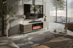 Halmar RANDOM 2 RTV-K TV szekrény kandallóval, 180 cm, szín: kasmír/dió/fekete - smartbutor