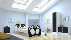 ADRK Ágy matraccal BEAR BLACK 140x70, Fekete - smartbutor