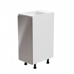 TEMPO KONDELA Alsószekrény, fehér/szürke extra magasfényű, jobbos, AURORA D30 - smartbutor