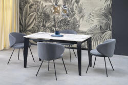Halmar FELIX bővíthető étkezőasztal, téglalap alakú, szín: fehér márvány/fekete - smartbutor