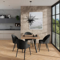 ADRK RODOS 84 asztal és szék készlet, Lefkás, Fekete - smartbutor