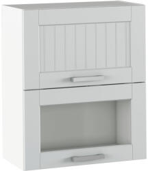 TEMPO KONDELA Felső szekrény, világosszürke/fehér, JULIA TYP 8 - smartbutor