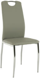 TEMPO KONDELA Szék, textilbőr szürke/króm, ERVINA - smartbutor