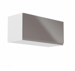 TEMPO KONDELA Felsőszekrény, fehér/szürke extra magasfényű, AURORA G80K - smartbutor