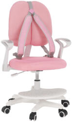 TEMPO KONDELA Növekvő szék alappal és pántokkal, rózsaszín/fehér, ANAIS - smartbutor