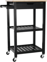 TEMPO KONDELA Tálalókocsi, természetes/fekete, ARETE - smartbutor