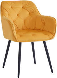 TEMPO KONDELA Dizájnos fotel, sárga Velvet szövet, FEDRIS NEW - smartbutor