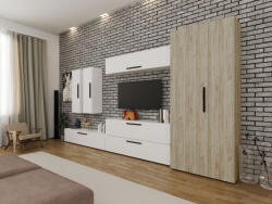 Mobiro Star Nappali Szekrénysor C94- Fehér és Szürke Tölgy színben - smartbutor