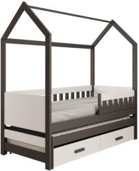 ADRK Jaspis házikó ágy, Graphit, Fehér - smartbutor - 222 222 Ft