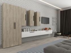 Mobiro Star Nappali Szekrénysor C24- Szürke tölgy fehérrel színben - smartbutor