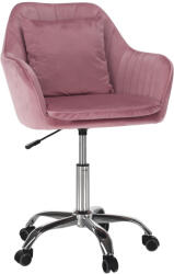TEMPO KONDELA Irodai szék, rózsaszín Velvet szövet/króm, KLIAN - smartbutor