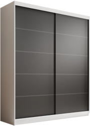 ADRK Tolóajtós szekrény Hannah 180, Fehér, Fekete